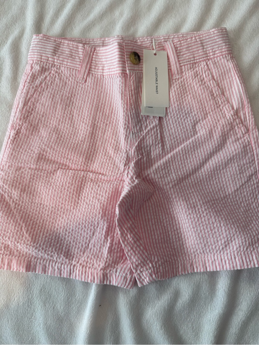 Janie and Jack Pink Striped Seersucker Shorts